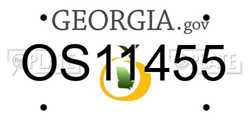 OS11455 Georgia License Plate
