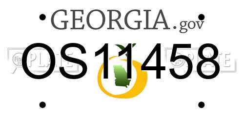 OS11458 Georgia License Plate