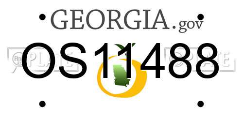 OS11488 Georgia License Plate