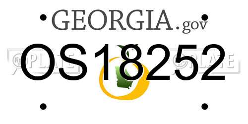 OS18252 Georgia License Plate