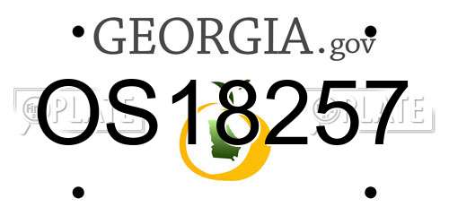 OS18257 Georgia License Plate