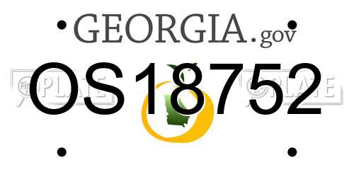 OS18752 Georgia License Plate