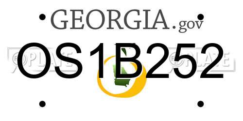 OS1B252 Georgia License Plate