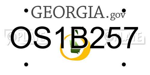 OS1B257 Georgia License Plate
