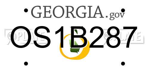 OS1B287 Georgia License Plate