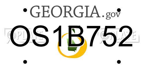 OS1B752 Georgia License Plate