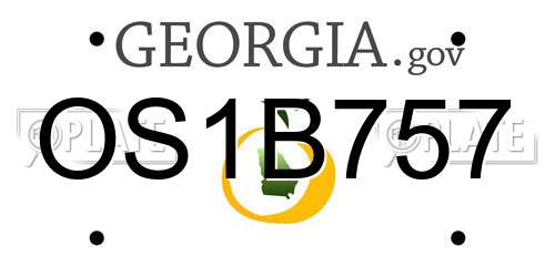 OS1B757 Georgia License Plate