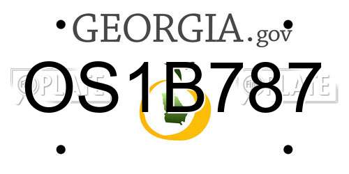 OS1B787 Georgia License Plate