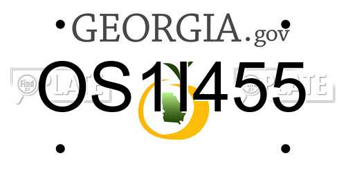 OS1I455 Georgia License Plate