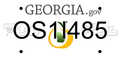 OS1I485 Georgia License Plate