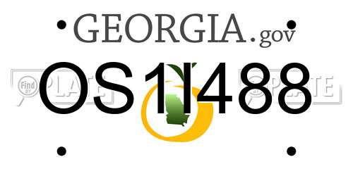OS1I488 Georgia License Plate