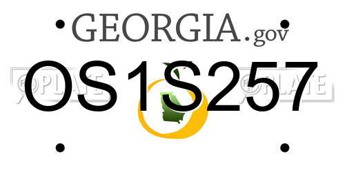OS1S257 Georgia License Plate