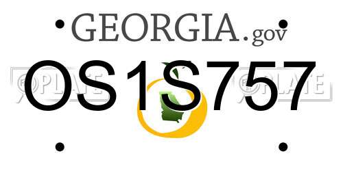 OS1S757 Georgia License Plate