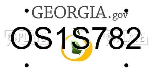 OS1S782 Georgia License Plate