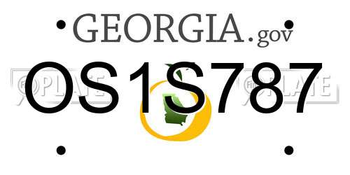 OS1S787 Georgia License Plate