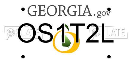 OS1T2L Georgia License Plate