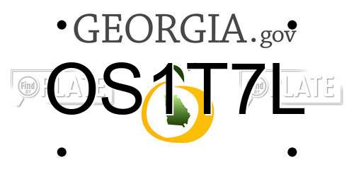 OS1T7L Georgia License Plate