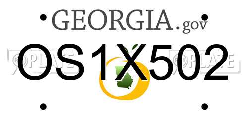 OS1X502 Georgia License Plate