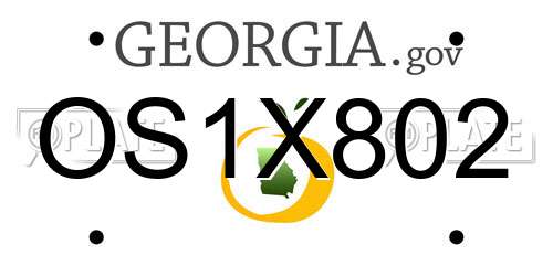 OS1X802 Georgia License Plate