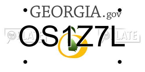 OS1Z7L Georgia License Plate