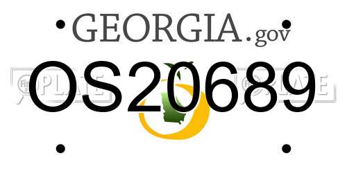 OS20689 Georgia License Plate