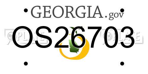 OS26703 Georgia License Plate