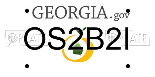 OS2B2I Georgia License Plate