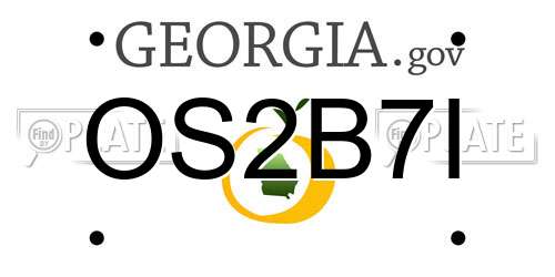 OS2B7I Georgia License Plate