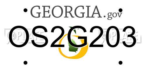 OS2G203 Georgia License Plate