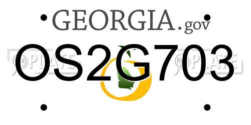 OS2G703 Georgia License Plate