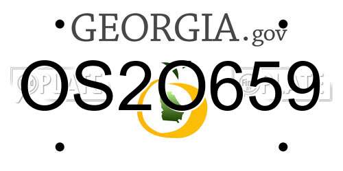 OS2O659 Georgia License Plate