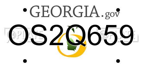 OS2Q659 Georgia License Plate
