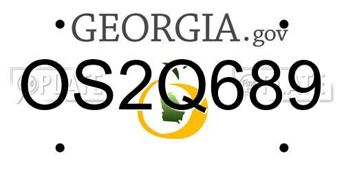 OS2Q689 Georgia License Plate