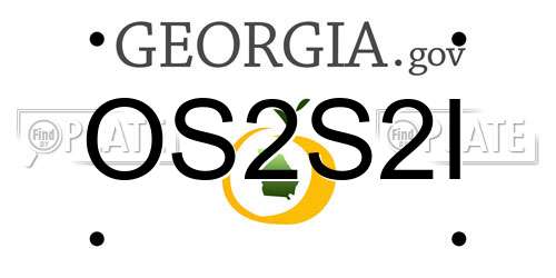 OS2S2I Georgia License Plate