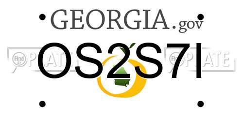 OS2S7I Georgia License Plate