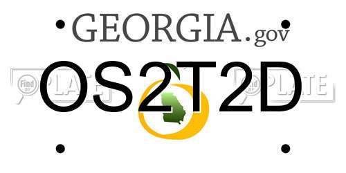 OS2T2D Georgia License Plate