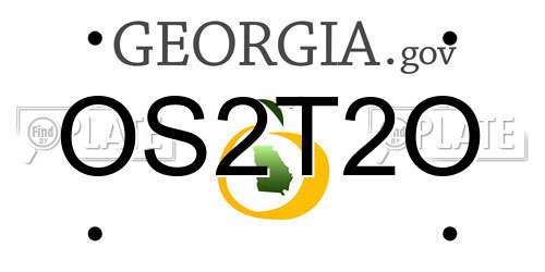 OS2T2O Georgia License Plate