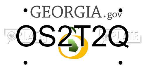 OS2T2Q Georgia License Plate