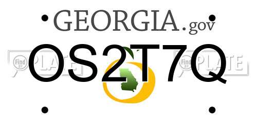 OS2T7Q Georgia License Plate