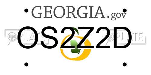 OS2Z2D Georgia License Plate