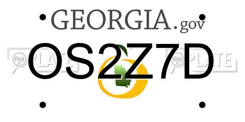 OS2Z7D Georgia License Plate