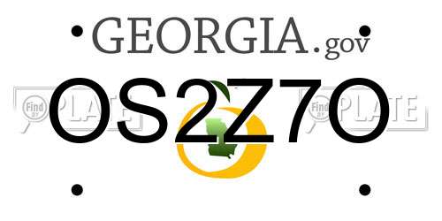 OS2Z7O Georgia License Plate