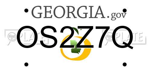 OS2Z7Q Georgia License Plate