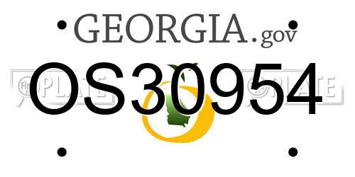 OS30954 Georgia License Plate