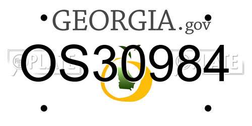 OS30984 Georgia License Plate