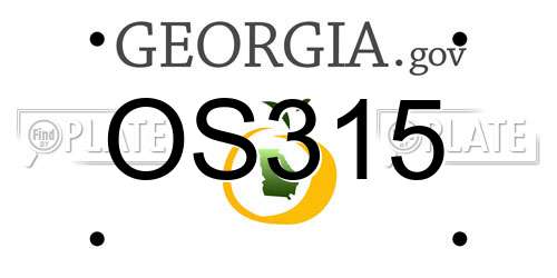 OS315 Georgia License Plate