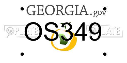 OS349 Georgia License Plate