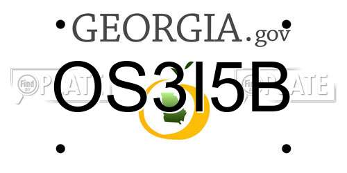 OS3I5B Georgia License Plate