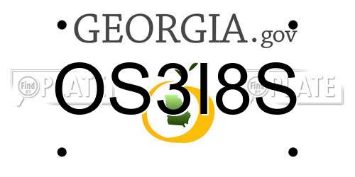 OS3I8S Georgia License Plate