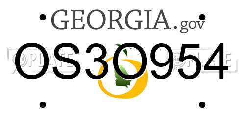 OS3O954 Georgia License Plate